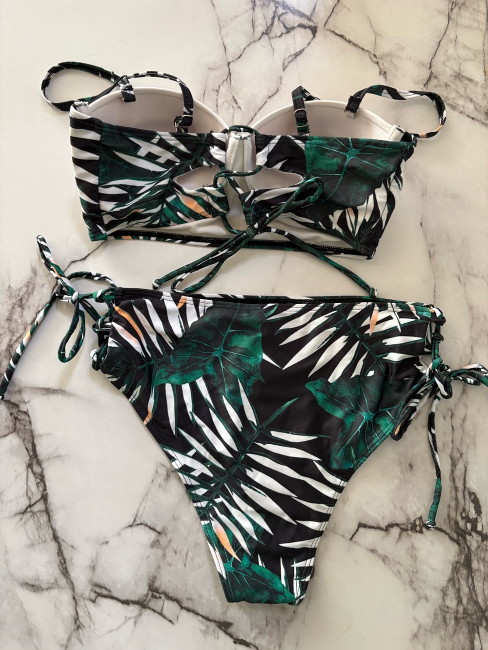 Tropical Floral Bikini Bundle with Matching Cover-Up Sarong size Small - Picture 6 of 14